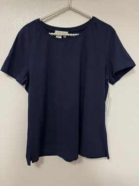 A La Carte Classic Navy Short Sleeve Crew Neck Top